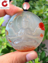 Sichuan Liangshan South Red Agate Ice Lotus Lotus Root Lotus Guanyin Pendant Ice Floating Thousand Hands Guanyin Pendant Flying Girl