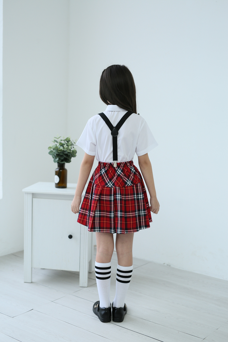 Bé gái áo sơ mi trắng tay ngắn bé trai lớn bé trai mùa hè áo sơ mi trắng trường tiểu học đồng phục học sinh sáu bộ quần áo biểu diễn - Áo sơ mi đồ trẻ em