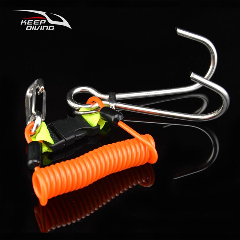 KEEP DIVING DIVING DOUBLE CLAW HOOK 316 STAINLESS STEEL DOUBLE HEAD FLOW HOOK CORROSION RESISTANT SPRING ROPE REEF ROCK RELEASE HOOK