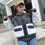 Mùa đông ulzzang phong cách Harajuku áo khoác lông cừu nữ ngắn phần dày học sinh khâu da pu phiên bản Hàn Quốc áo khoác len nữ hàn quốc