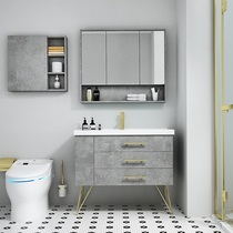Nordic bathroom cabinet modern light luxury washbasin cabinet wash basin cabinet combination smart mirror cabinet toilet wash table