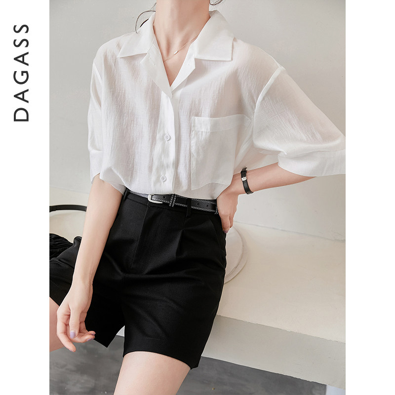 Tiansi Shirt Woman Summer 2022 new thin sun - protective shirt short sleeve perspective shirt pure - colored sweater coat