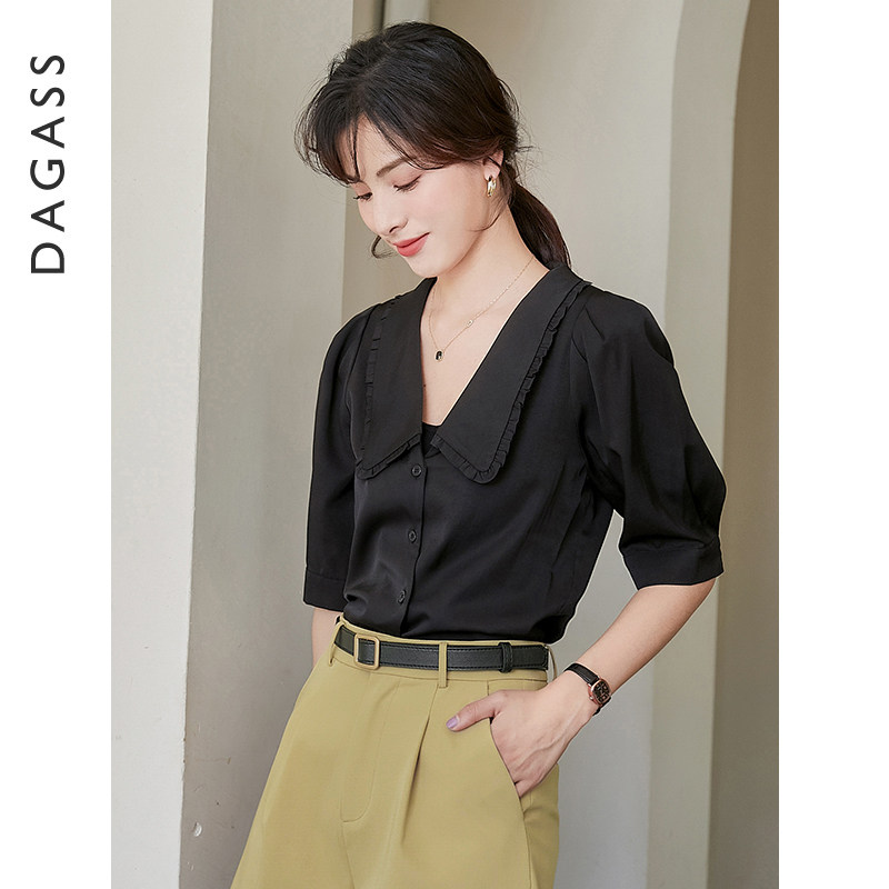 Short - sleeved shirt woman summer design thin design niche shirt high - sense shirt