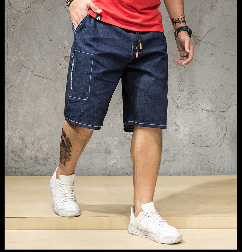 Tide thương hiệu quần áo nam cộng với phân bón XL quần dài chất béo denim giản dị thêm quần rộng mùa hè rộng quần mỏng - Quần jean quần jean nam ống suông