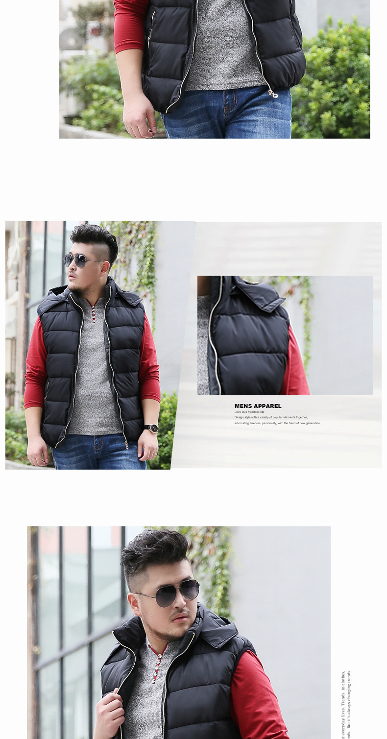 Người đàn ông béo cộng với phân bón XL bông vest vest quá khổ vest vest béo áo lớn mùa thu đông quần áo nam