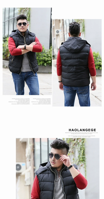 Người đàn ông béo cộng với phân bón XL bông vest vest quá khổ vest vest béo áo lớn mùa thu đông