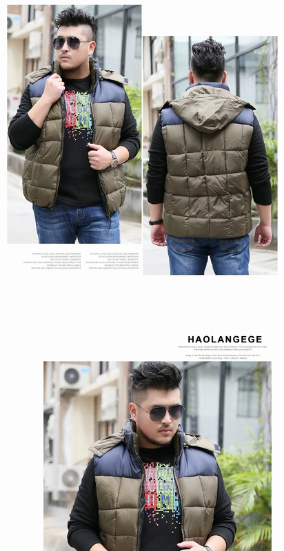 Người đàn ông béo cộng với phân bón XL bông vest vest quá khổ vest vest béo áo lớn mùa thu đông