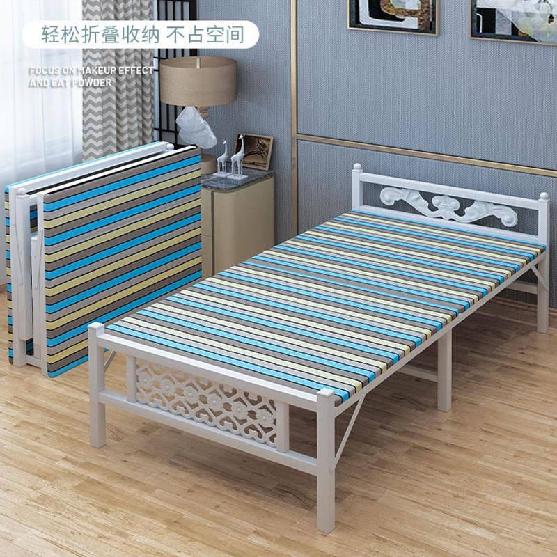 Home 1 2 m folding bed twin lunch break room office portable student iron bed