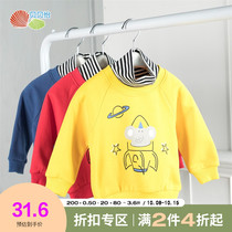 Beibeiyi childrens clothing boy clothes 2020 new autumn winter baby high collar warm set head plus velvet coat tide