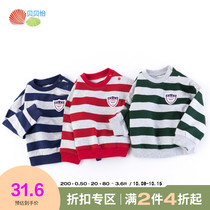 Beibeiyi childrens clothing boy clothes 2021 Autumn New Baby long sleeve T-shirt pullover Korean base shirt tide