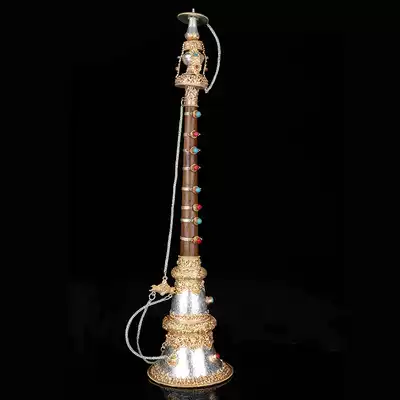 Buddhist trombone, Tibetan tube chin Horn, Nepal, handmade Lama, horn, copper and silver gold-plated suona