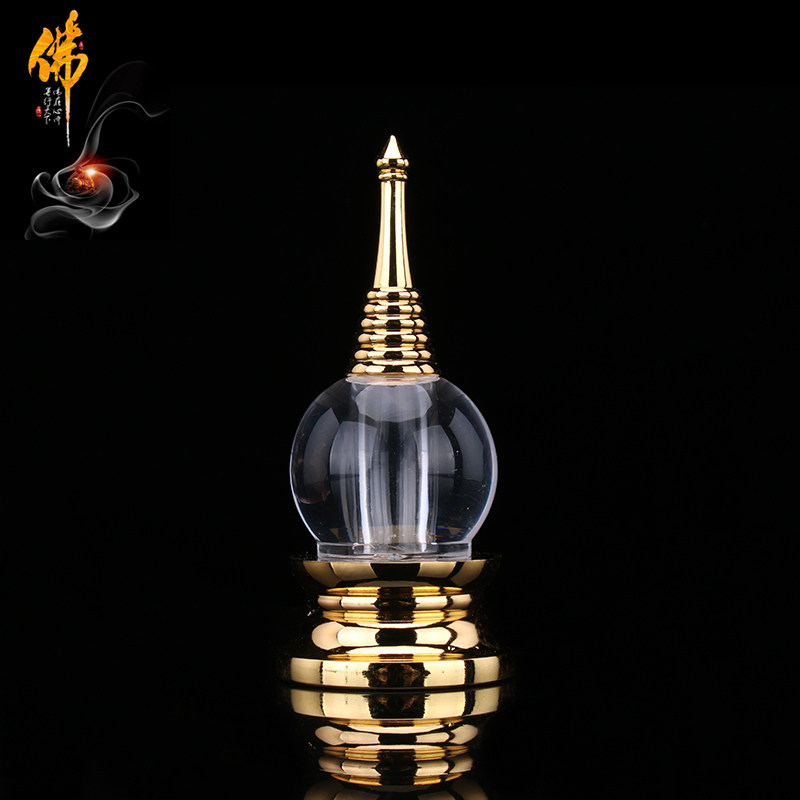 Supplies alloy base pagoda Bodhi tower crystal stupa Buddhist hall decoration special price 11 5cm high