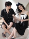 Couple pajamas summer ice silk short-sleeved suit men's thin sexy suspender nightgown women's high-end silk home clothes