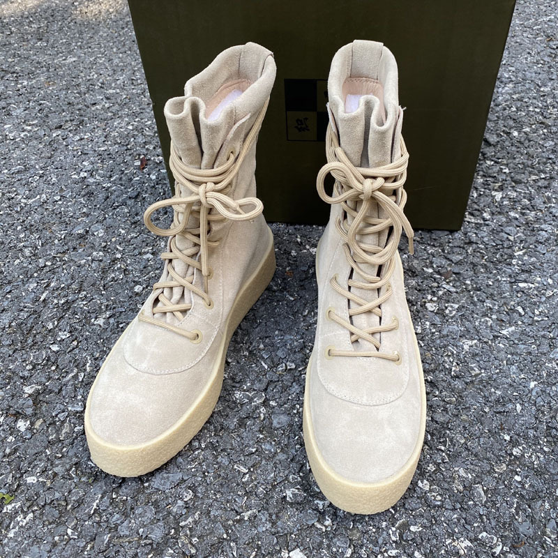 26 Wasteland Style High-Top Boots with Thick Soles and Height Increase, Kanye 950 Yeezy Genuine Leather Street Casual Martin Boots for Men, Trendy