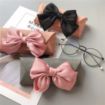Japanese bow frame glasses box anti-stress high-grade sheepskin pattern sunglasses sunglasses storage myopia glasses box