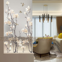 Art deco glass partition screen Living room shoe cabinet entrance TV background wall Modern frosted process