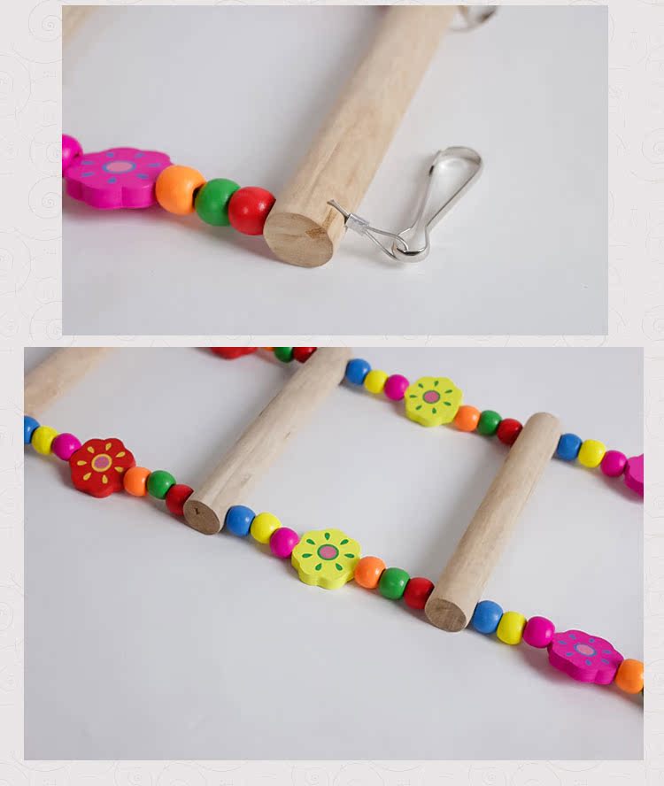 Vẹt cung cấp leo thang thang đu cắn đồ chơi chim lồng đứng thanh gỗ hạt thang đồ chơi chim - Chim & Chăm sóc chim Supplies lồng khướu