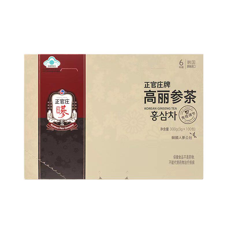 Original Korean Imported Cheongkwanjang Korean Ginseng Tea Red Ginseng Tea 300g (100 Packs) Blue Cap Near Expiry Date