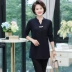 Áo sơ mi dài tay mùa xuân và mùa thu mới cho mẹ 2019 Áo sơ mi cổ chữ V 40-50 tuổi ở giữa áo sơ mi nữ trung niên cũ - Quần áo của mẹ áo kiểu tuổi 60 Quần áo của mẹ