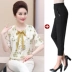 Áo sơ mi nữ mùa hè tay áo voan phù hợp với phụ nữ trung niên áo thun ngắn tay top 40-50 tuổi hai mảnh mỏng - Phụ nữ cao cấp đầm tuổi trung niên Phụ nữ cao cấp