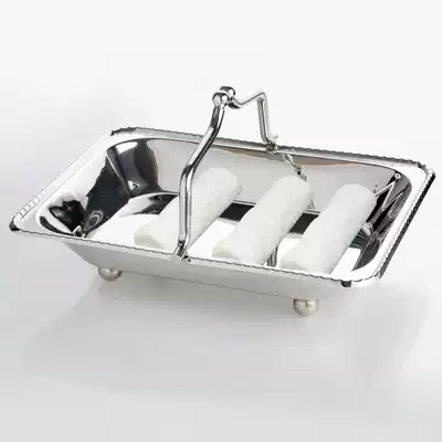 High-grade stainless steel towel gold towel basket hotel dining room towel basket portable hot towel fruit plate 304
