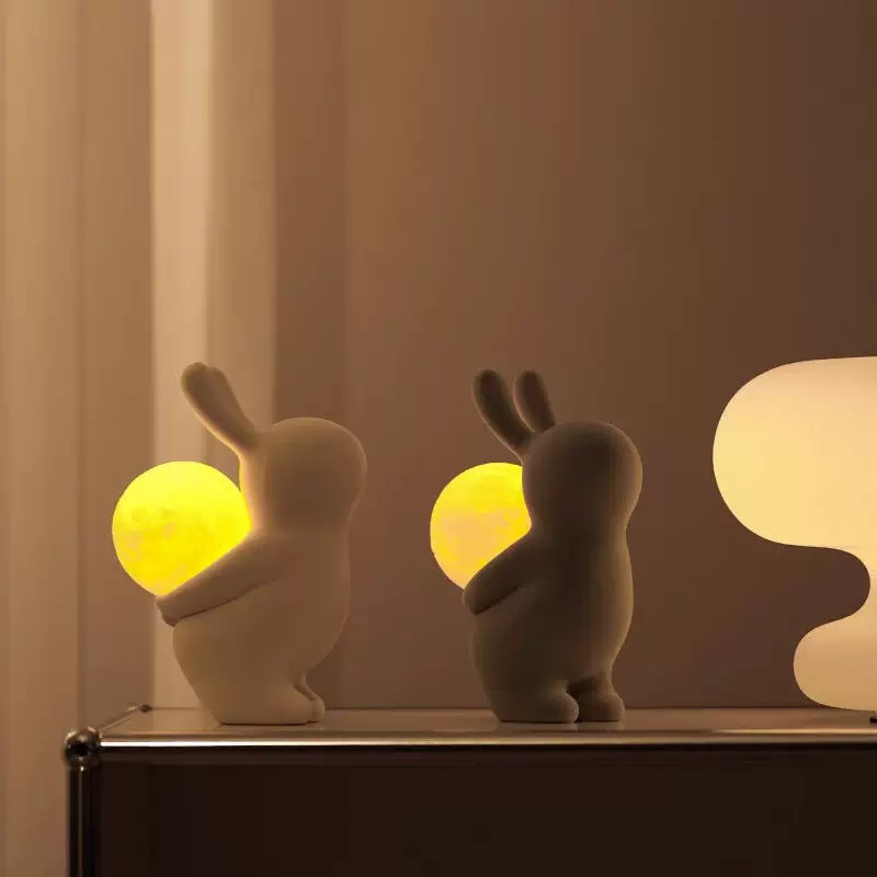 赟娅 Rabbit, night light for bed, table decorations for office, home decor