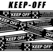 Tide brand off white tape warning sign suitcase sticker personality long suitcase sticker waterproof