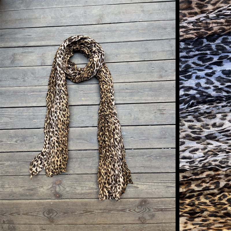 Classic Versatile Leopard Print Cotton-Linen Scarf, Crinkled Silk Scarf for All Seasons, Gradient Print Casual Sun Protection Scarf, Air Conditioning Neck Protector Classic Versatile Leopard Print Cotton-Linen Scarf, Crinkled Silk Scarf for All Seasons, Gradient Print Casual Sun Protection Scarf, Air Conditioning Neck Protector