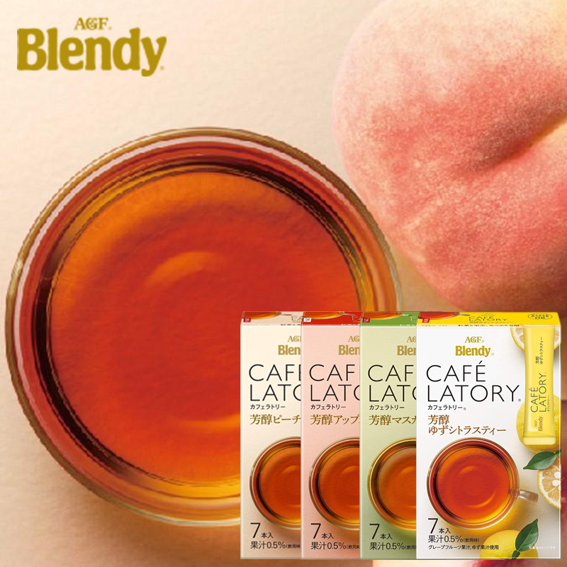 Spot Japan Import Agf Blendry White Peach Yellow Peach Juice Fruit Tea Black Tea Taste Instant Powder Rind 7 In
