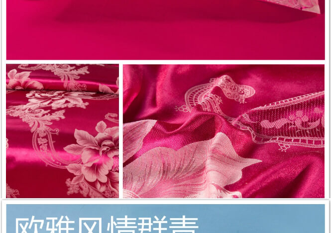 Cotton satin jacquard áo gối đám cưới cotton 48 × 74 hoa hồng tím đỏ thở mùa hè mát dành cho người lớn cặp