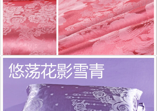 Cotton satin jacquard áo gối đám cưới cotton 48 × 74 hoa hồng tím đỏ thở mùa hè mát dành cho người lớn cặp