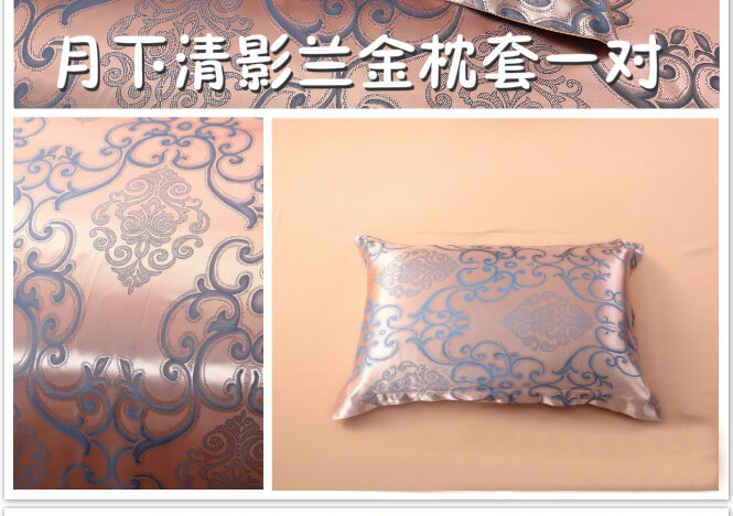 Cotton satin jacquard áo gối đám cưới cotton 48 × 74 hoa hồng tím đỏ thở mùa hè mát dành cho người lớn cặp