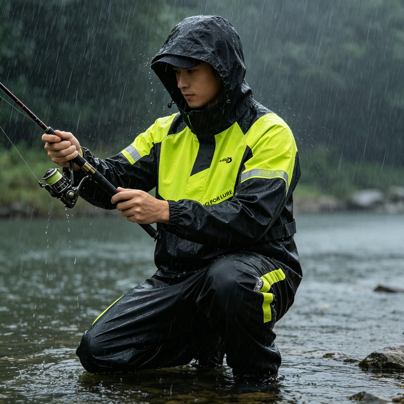 Three Cormorants Lure Fishing Raincoat Cycling Suit Lightweight High Waterproof Fishing Suit Set Rainstorm-Proof Two-Piece Set Three Cormorants Lure Fishing Raincoat Cycling Suit Lightweight High Waterproof Fishing Suit Set Rainstorm-Proof Two-Piece Set