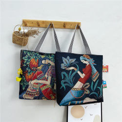 Canvas Bag for Women, Antique Style Shoulder Bag, Extra Large Cloth Bag, Ethnic Style Handbag, Fashionable Canvas Bag, Work Bag