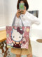 Canvas Bag for Women, Fashionable Casual Shoulder Bag, Work Tote Bag, Handbag, Canvas Bag, Cartoon Embroidered Bag