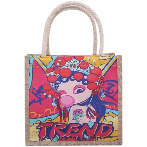 Шоппер, льняная сумка, тканевый мешок, китайский стиль