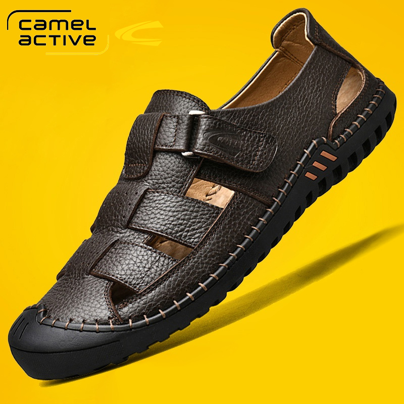 German camel swimming men bauhead sandals summer breathable outdoor leisure shoes leather beach shoes men shoes