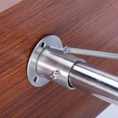 Exhibition Han wardrobe hanging clothes rod fixing accessories stainless steel pipe seat fixed support clothes rod base clothing rod base flange