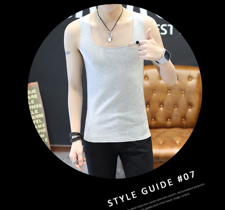 Liền mạch và vô biên nam chất rắn cotton Slim vest skinny thể thao thể thao chạm đáy mồ hôi vest nam công việc áo lót thể thao