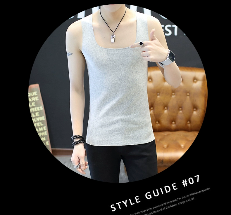 Liền mạch và vô biên nam chất rắn cotton Slim vest skinny thể thao thể thao chạm đáy mồ hôi vest nam công việc ba lỗ