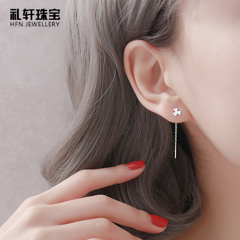 Earrings 2021 new fashion earrings earrings femininity sterling silver s925 round face thin earrings lucky drop earrings short