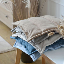 Thin solid color chair cushion cotton linen breathable Four Seasons cushion simple Japanese fabric cushion solid wood Chinese chair cushion