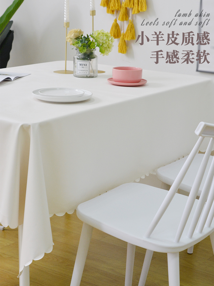 Nordic in-style leather tablecloth waterproof and oil-proof no-clean heat insulation tablecloth tablecloth pure color PU leather mesh red coffee table cloth