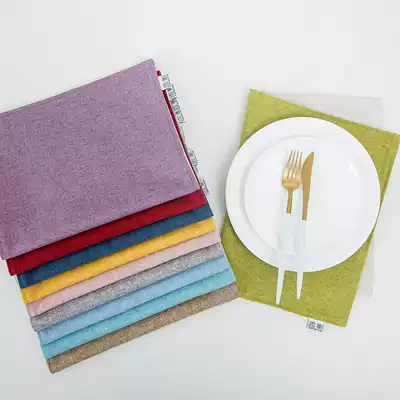 Table mat placemats insulated cotton linen solid color Western placemats Japanese fabric coasters home non-slip simple modern