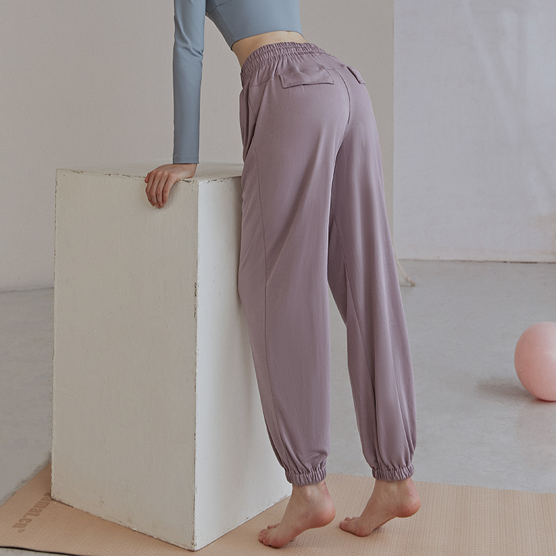 Sports Pants Women Summer Thin style Breathable Loose Casual Bundle Foot slim trousers yoga pants High waist running Fitness pants