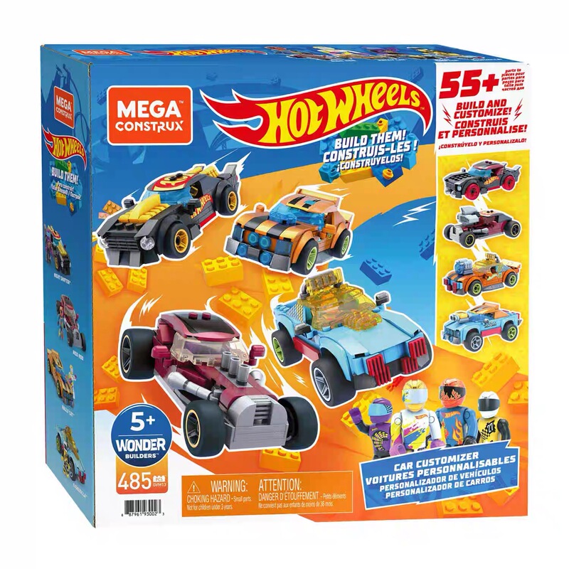 Authentic Hot Wheels Co-Branded Monster Truck Building Blocks Children's Educational Toys Small Particle Building Blocks Car