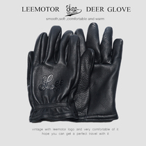 Rimo Locomotive grifter Latte Indian Motorcycle Deerskin Vintage Soft Breathable Harley Leather Gloves