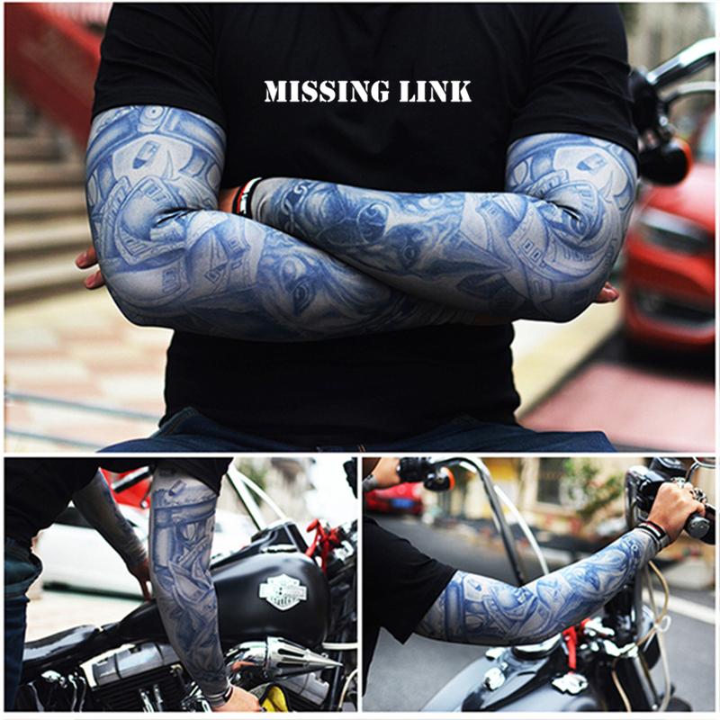 Lemo locomotive missing link cover imitation tattoo sunscreen ice silk sleeve locomotive outdoor fishing protection arm