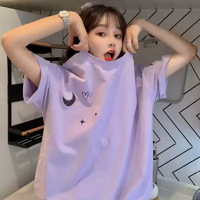 oioi mmlg Korean short sleeve T-shirt female summer ins Super fire personality print loose round neck T-shirt top tide tide