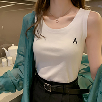 Vest womens summer simple embroidery letters wear sleeveless T-shirt ins inside slim slim top top